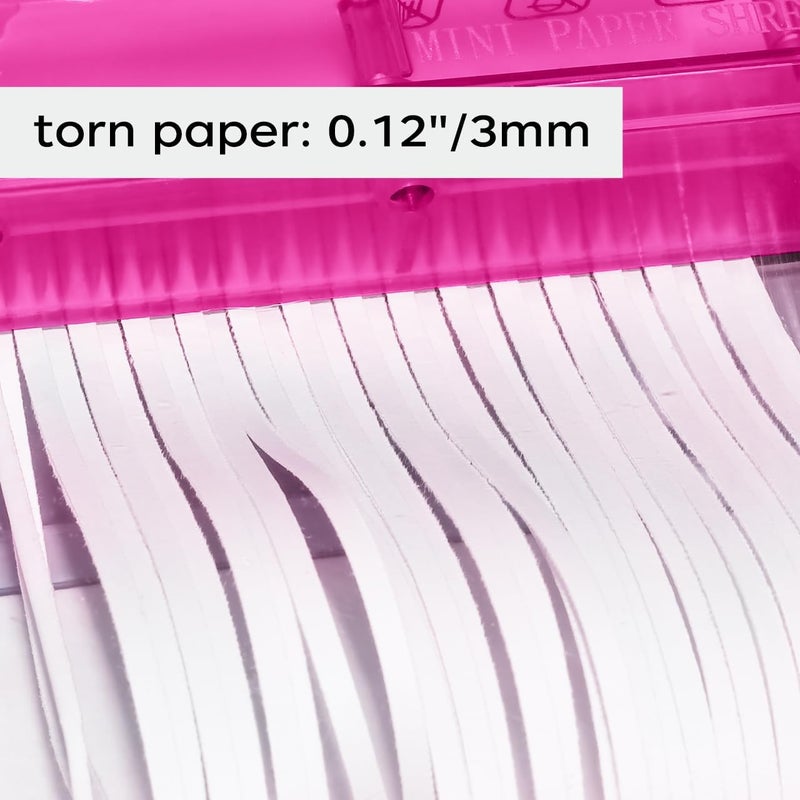 JIKIOU Mini Hand Shredder Portable Paper Shredder Manual Shredder Documents Paper Cutting Tool Home Office Desktop Stationery Red - Image 3